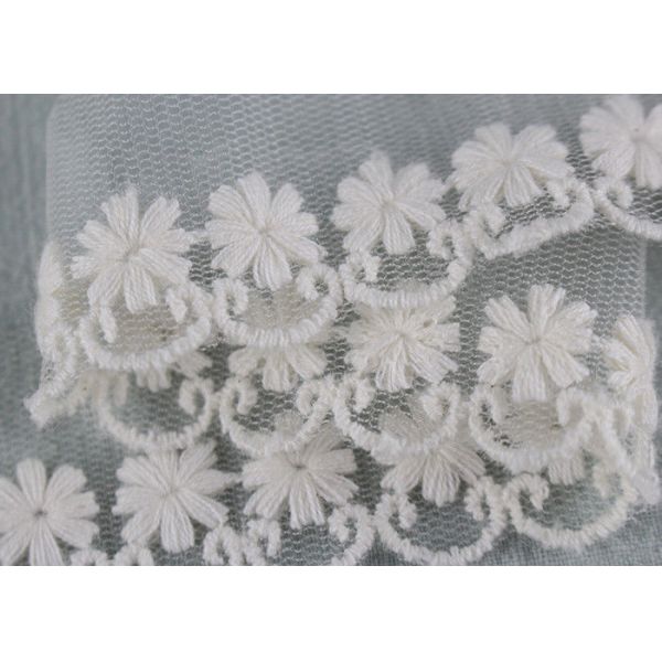 Французская флористическая вышитая нежность отделок шнурка сетки хлопка вручая для платьев ребенка