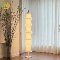 Lâmpada de piso conjunta de bambu de LED de seda branca minimalista Decoração de quarto de hotel