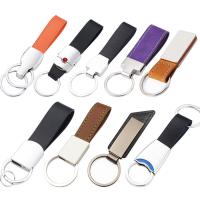 Porte-clés en cuir PU pour voiture sublimation Porte-clés vierge avec logo personnalisé