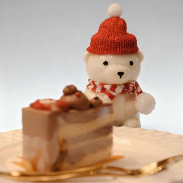 Custom Cute Bear-Shape PET Bottles with Christmas Hats