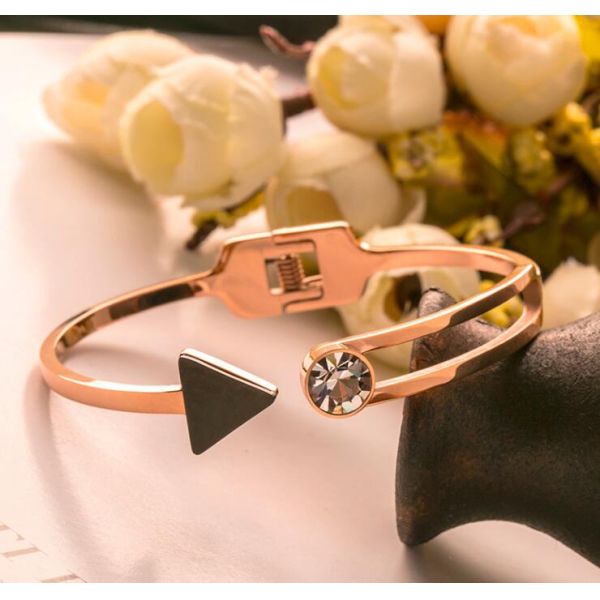 Fashion Jewelry 18K Gold Color Simple Bangle Stainless Steel Adjustable Bangle