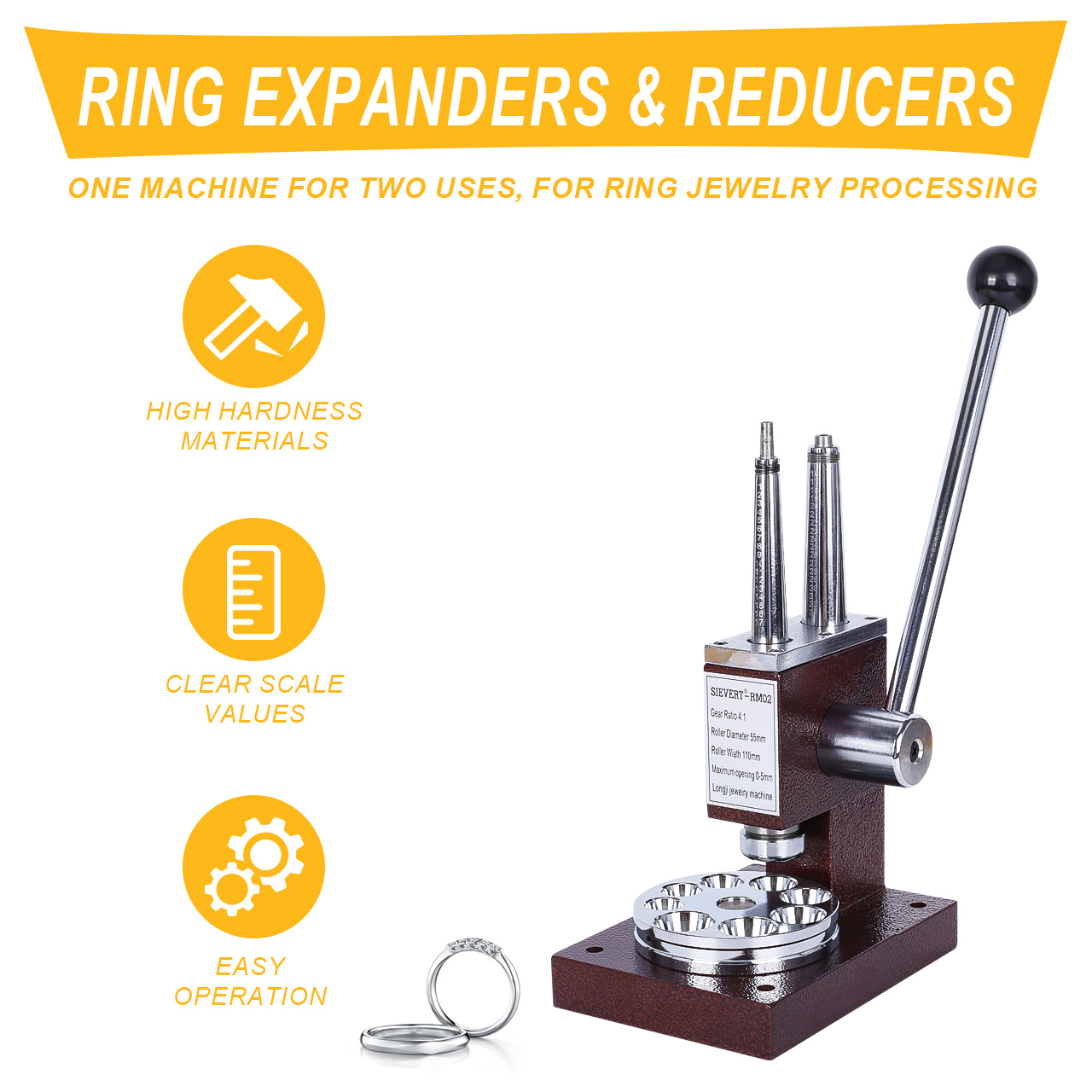 Tooltos Steel Ring Stretcher And Reducer Красный ювелирный инструмент для растяжения и уменьшения колец