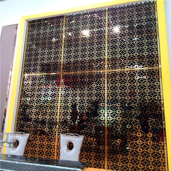 laser cut screen room divider panels with bronze gold rose goldblack PVD color