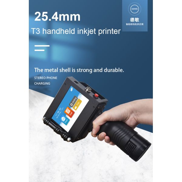 New T3 Production Date Carton Packaging Bag Small Dtf Printer Smart Handheld Inkjet Printer for Metal Steel Paper Garment Coding