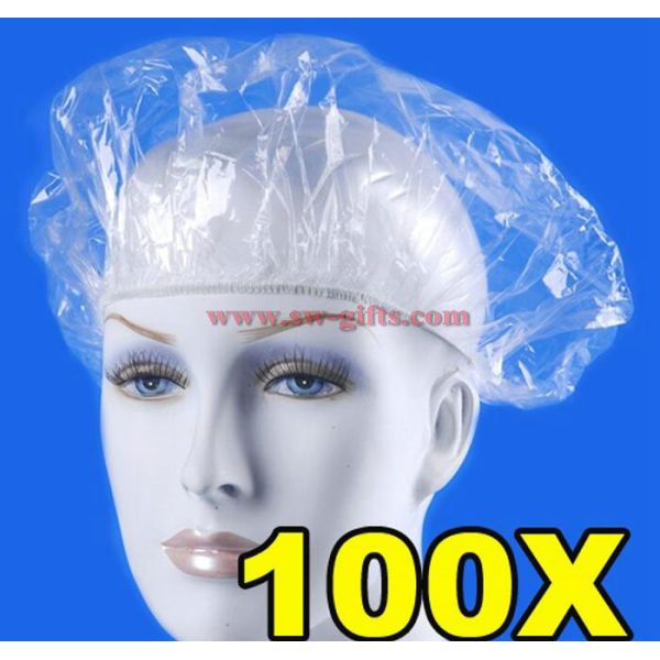 Disposable Hat Hotel One-Off Elastic Shower Bathing Cap Clear Hair Salon Waterproof Show Hats Bathroom Accessories
