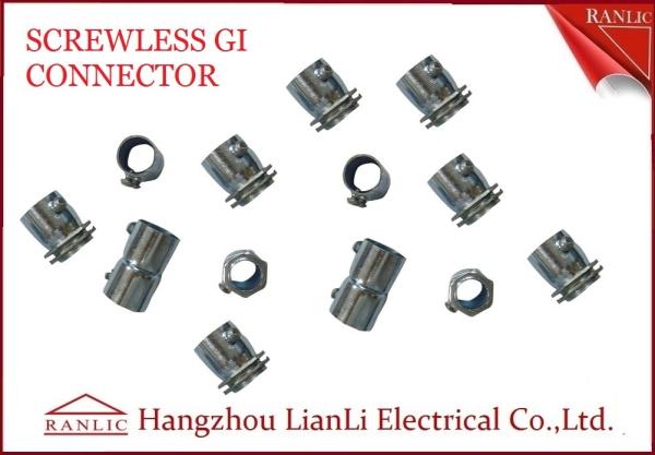 20mm 25mm Steel GI Conduit Screwless Connector Electro Galvanized BS4568