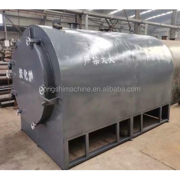 Horizontal Wood Log Carbonization Stove , Bamboo Charcoal Carbonizer Furnace Oven