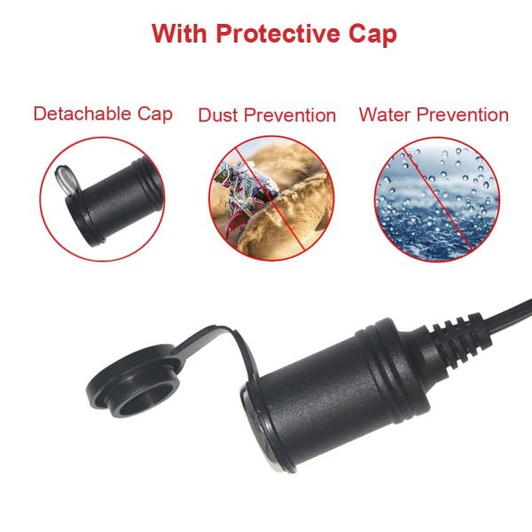 RoHS 24V 2468 18AWG com 2 em 1 Cable do isqueiro de cigarros do carro macho para plugues femininos