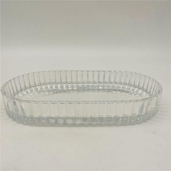 Ribbed Glass Bathroom Accessory Set For Hotel And Home Clear Color