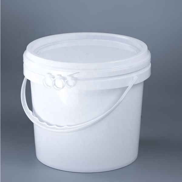Dia 222mm PP White 5l Chemical Round Plastic Containers 360g