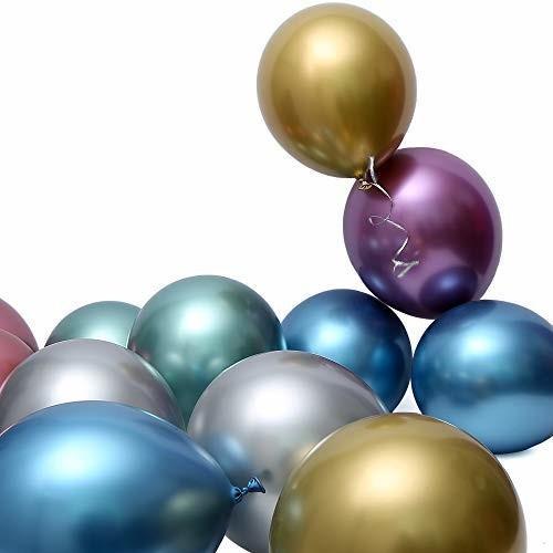 Happy Birthday Helium Party Balloons , 12 Inch Latex Metallic Balloons