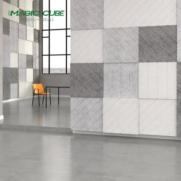 Fire-retardant 12mm Polyester Fiber Acoustic Panel Blue PET Board