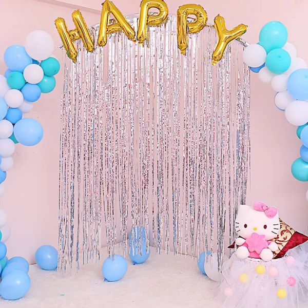 Глитер фольга блестящий стремер занавес для свадьбы день рождения детский душ декорации