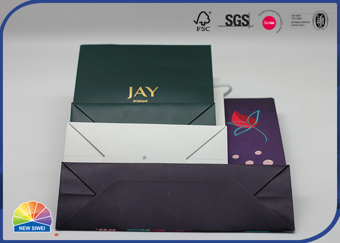 Штемпелевать золота CMYK напечатал хозяйственные сумки бумаги подарка роскошные с изготовленным на заказ логотипом