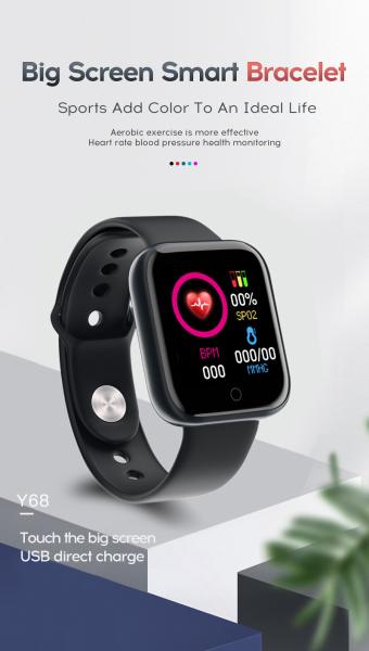 Y68 Unlocked Rugged Smart Watch Women IOS Android D20 Lcd Display Waterproof