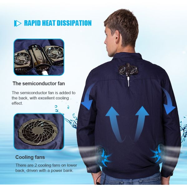 Работа на открытом воздухе охлаждающий жилет с полупроводниковым охлаждающим вентилятором Оставайтесь прохладным и комфортным