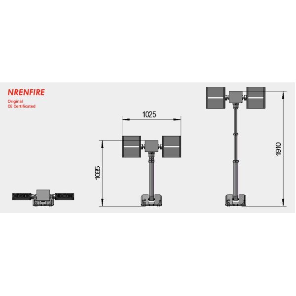 1.8m emergency light tower-pneumatic telescopic mast light tower for fire vehicle, pan tilt light tower, pneumatic mast lighting tower NR-R1800-240
