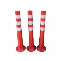 Red 750mm Height Delineator Bollard PU Traffic Safety Reflective Road Warning Post