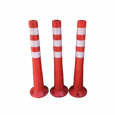 Red 750mm Height Delineator Bollard PU Traffic Safety Reflective Road Warning Post