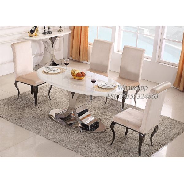 Cream Velvet Dining Chairs Grey Stainless Steel Dining Chair in Furniture Manufacturer (YS-6)
