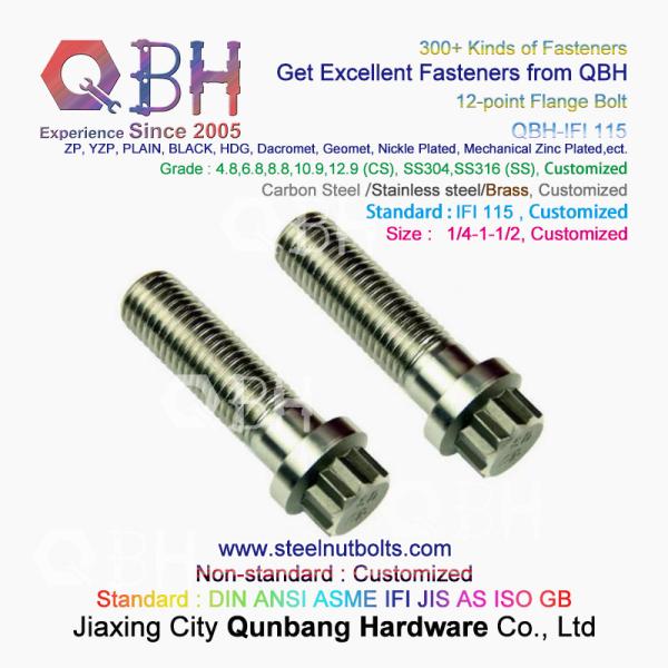 QBH 1/4-1-1/2 IFI 115 Carbon Steel/Stainless Steel 12 Point Screws IFI115 Flange Spline Bolts