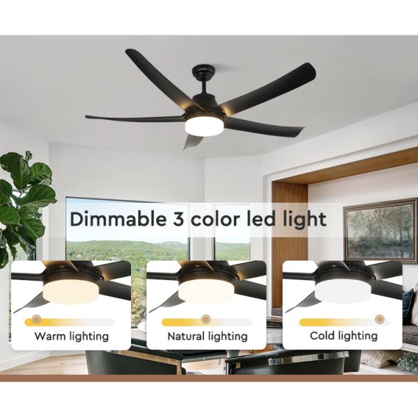 ceiling fan 38W потолочный вентилятор тома воздуха 56 дюймов большой безшумный со светлым выбором 5 скоростей