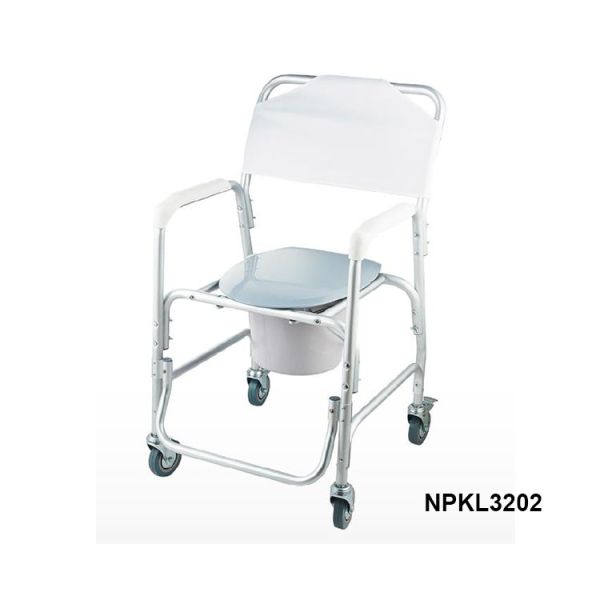 Medical Commode Chair Aluminum Commode Wheel Chair Foldable Elderly With Bedpan