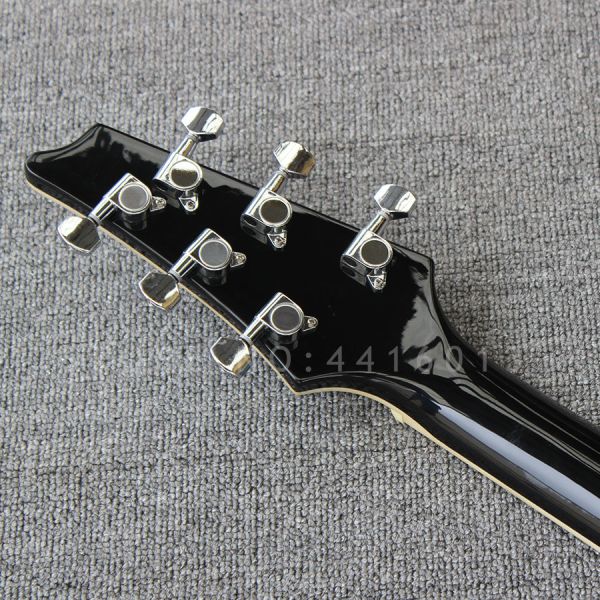 Custom Purple Gold Sliver Cracked Mirror ICEMAN Stanley Electric Guitar Abalone & Cream Body Binding Guitar