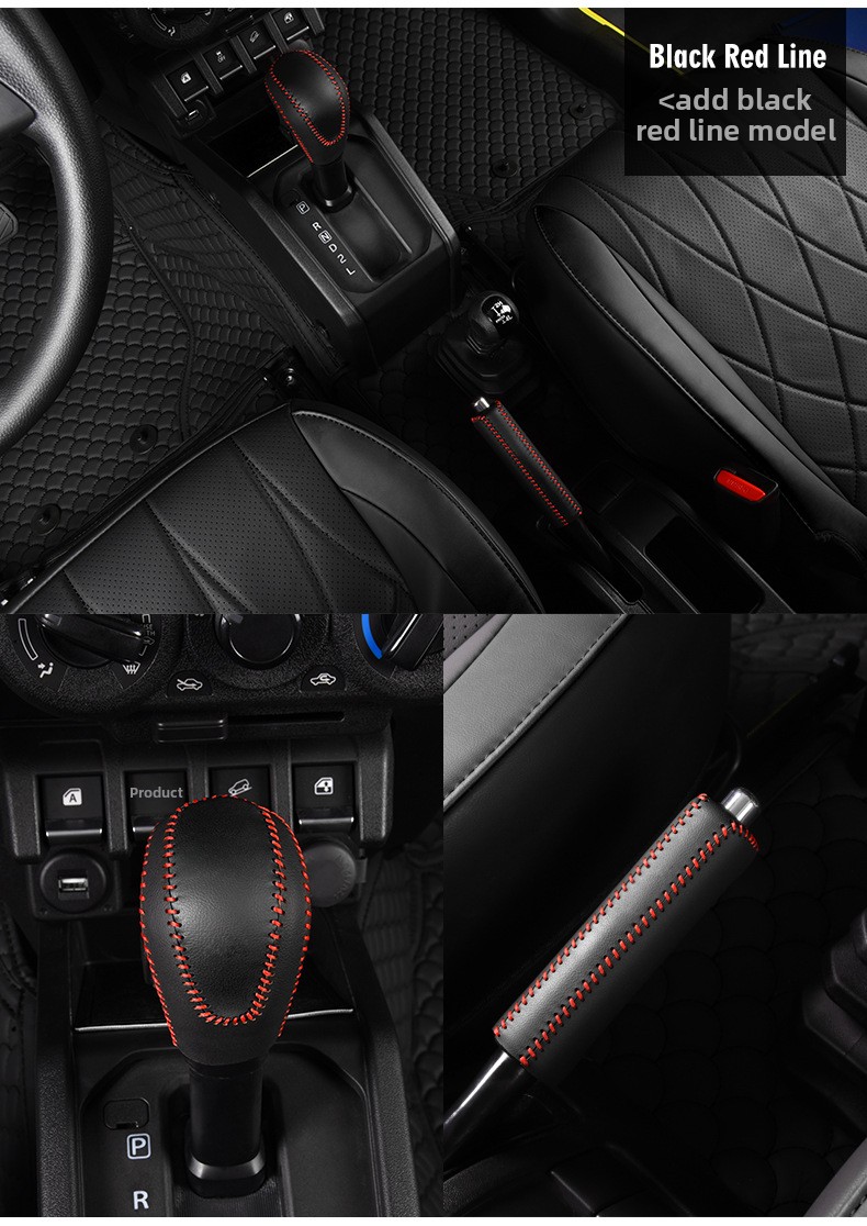 For Suzuki Jimny Leather Gear Shift Handle Cover Interior Modification Kit for JB74 JIMNY