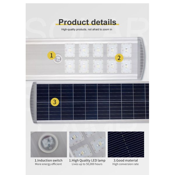IP65 Outdoor Solar Street Light Garden Waterproof 1000W LED All In 1