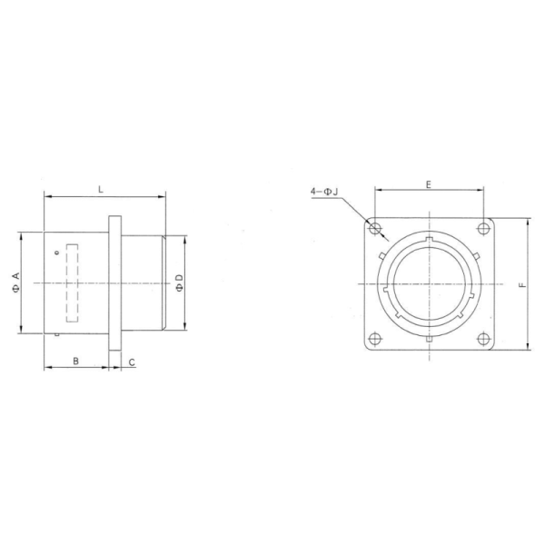 MS3112E8-33P Male 3 Position Flange Mount Circular Connector Receptacle