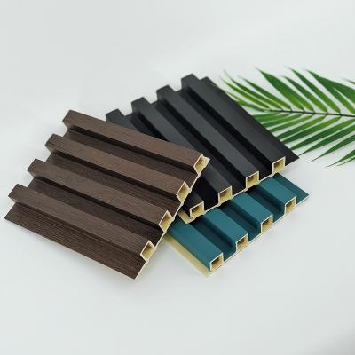 painel de parede WPC revestido de fibras de bambu, revestimento de parede de PVC