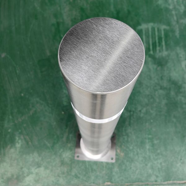 Road Safety Stainless Steel Fixed Parking Lot Bollards Stainless Steel Bollard With Cover