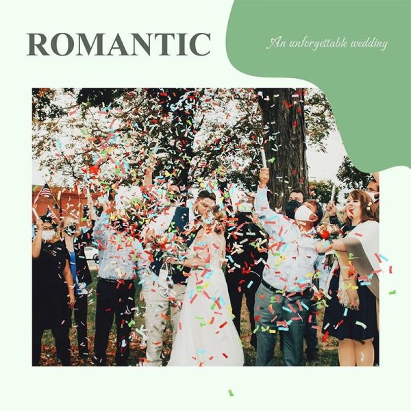 Colorful Biodegradable Tissue Wedding Confetti Wands for Party and Festival Shows