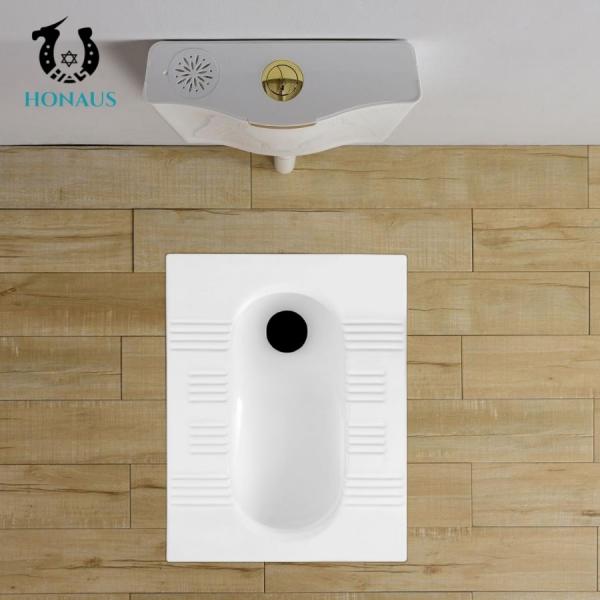 CUPC S Trap Fully Glazed Ceramic Squatting Pan Toilet Commercial Sanitary Ware