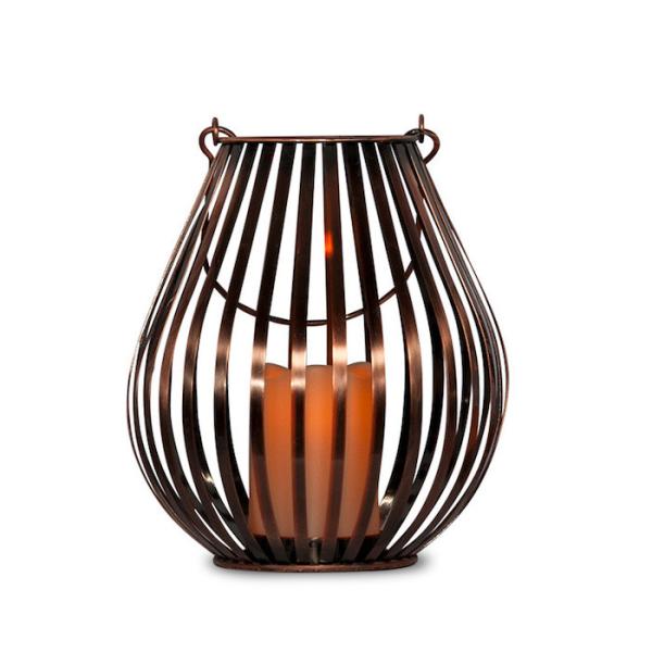 Bronze Painted 260mm Hurricane Lights Candle Holders / Metal Candle Holder