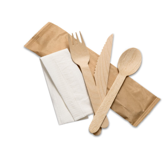 160mm Dyeing wooden cutlery Disposable wooden cutlery set