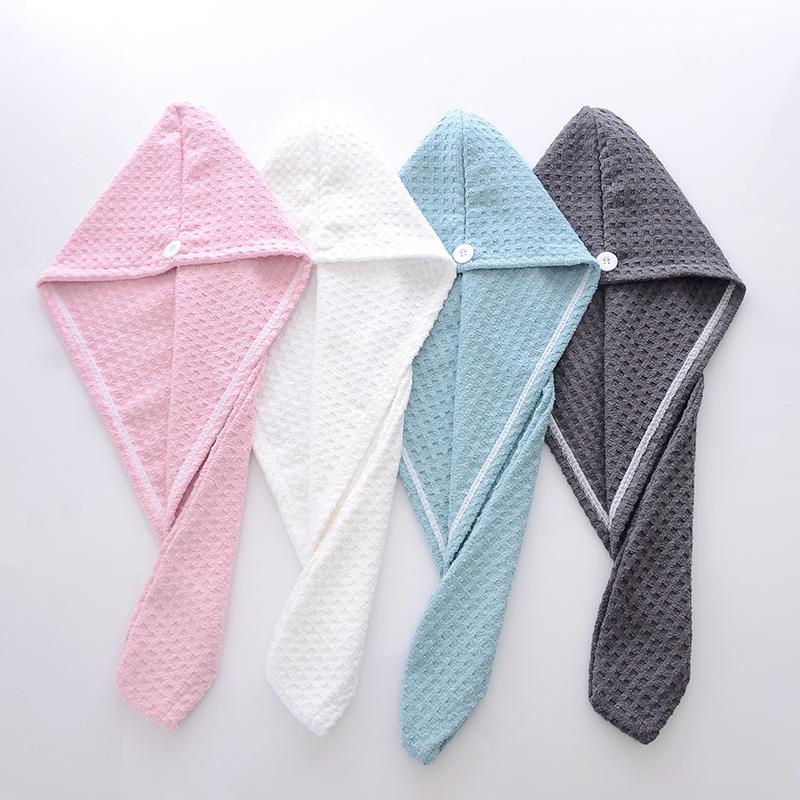 Lightweight Waffle Weave Microfiber Hair Wrap / Microfiber Turban 400gsm For Frizz Free Drying