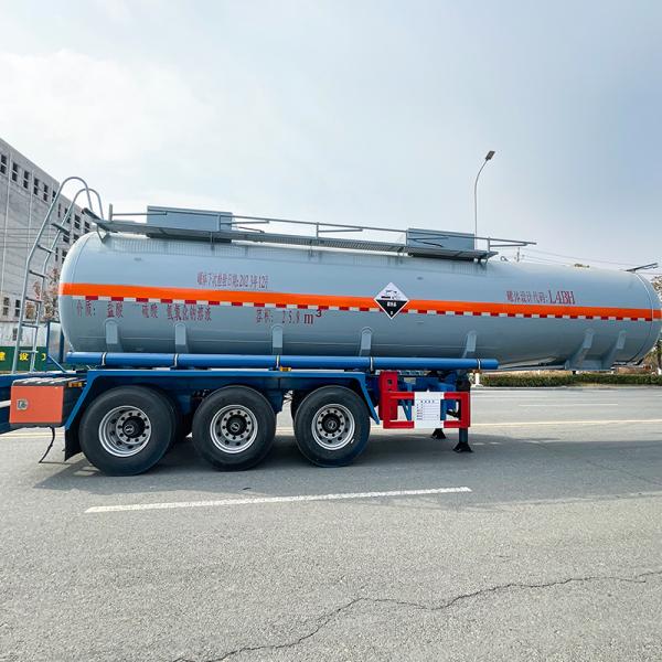 Carbon Steel Polyethylene Lined HCL Tanker 3 Axle Semi Trailer For Chemical Liquid Storage and Transportation