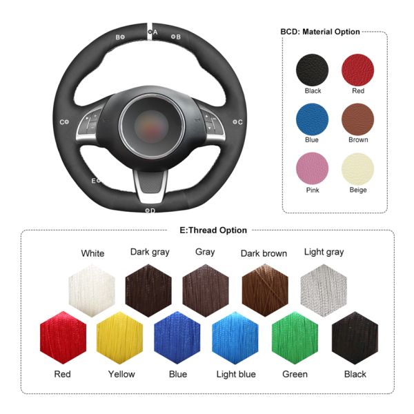 MEWANT Interior Car Accessories For Fiat Abarth 500 500C 595 595C Fiat 500 500C Luxury Steering Wheel Cover Suede For Cars