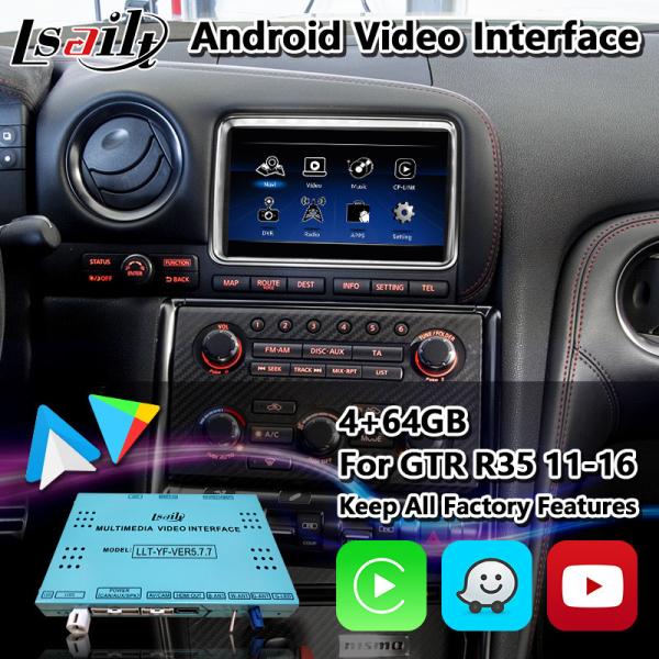 Relação video Carplay dos multimédios de Lsailt Android 9,0 para Nissan GT-r GTR R35