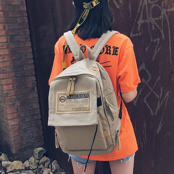 Custom new wholesale fashion Korean school boys custom canvas shoulder bag female large capacity travel backpack