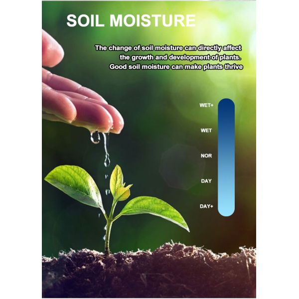 Stainless Steel Tube Probe 3 In 1 Moisture/Light/Ph Tester for Plant/Lawn/Farm/Garden