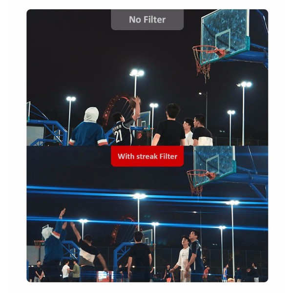 Resin Glass Special Effect Lens Filter Waterproof Oil Proof Blue Streak Filter With Nano Coating