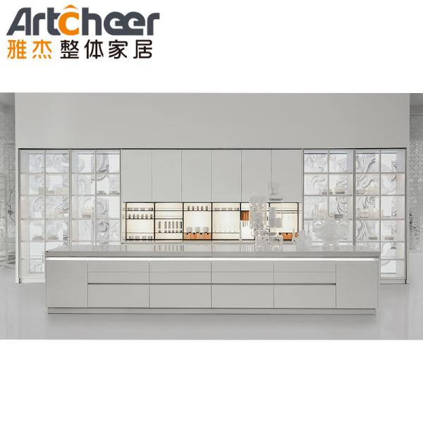 Indoor and Outdoor Kitchen Grill with Fridge Cabinet Italian Design Island Kitchen