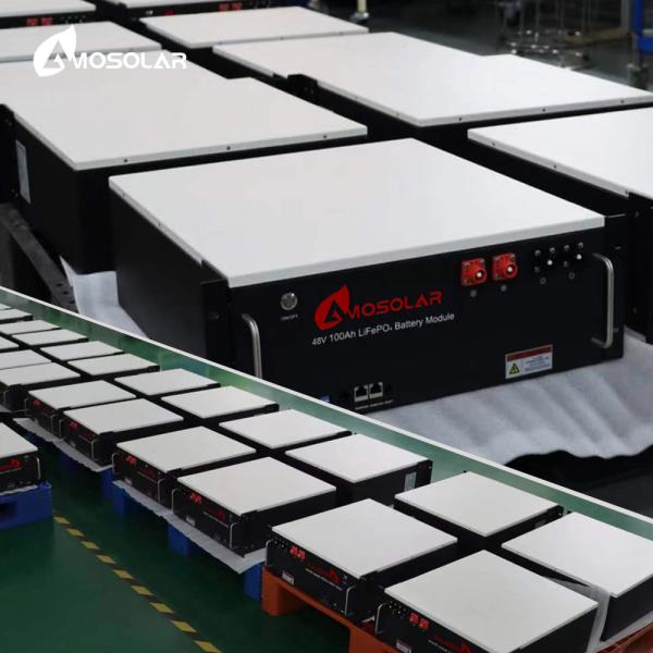 Battery Amosolar A Grade 48v 51.2v 200AH 100AH Lithium Ion Battery with BMS Protection