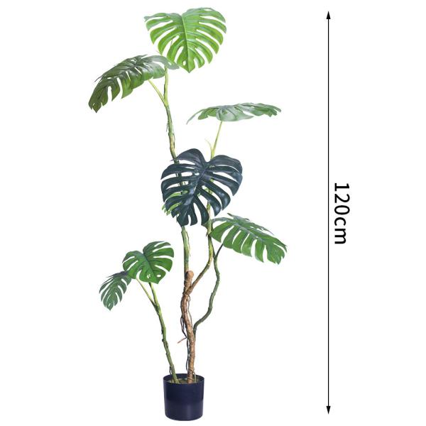 Handmade Plastic Artificial Monstera Plant Wind Resistance