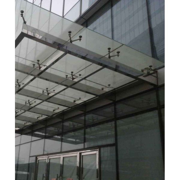 Anti impact Laminated Curved Tempered Glass With Holes notches And PVB Laminating