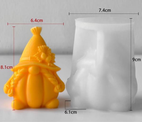 Platinum Silicone Christmas Gnome Candle Molds for DIY Crafts