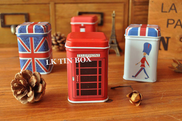 Square Coin Tin box printing with stackable lid , Metal Storage Tins